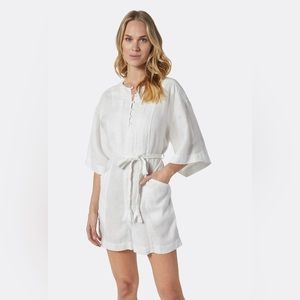 Joie Colin linen romper size small porcelain